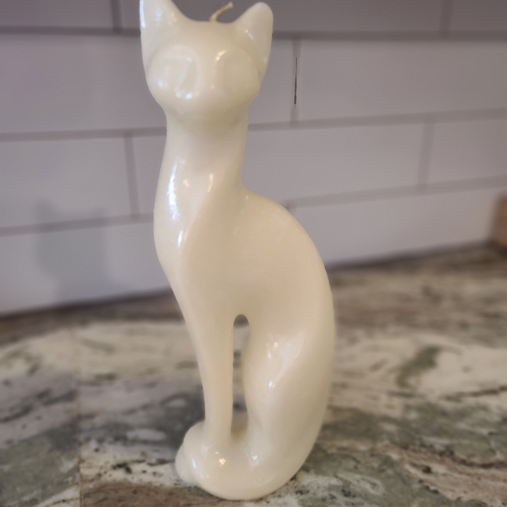 VINTAGE CAT CANDLES MCM SLEEK LINES NEW